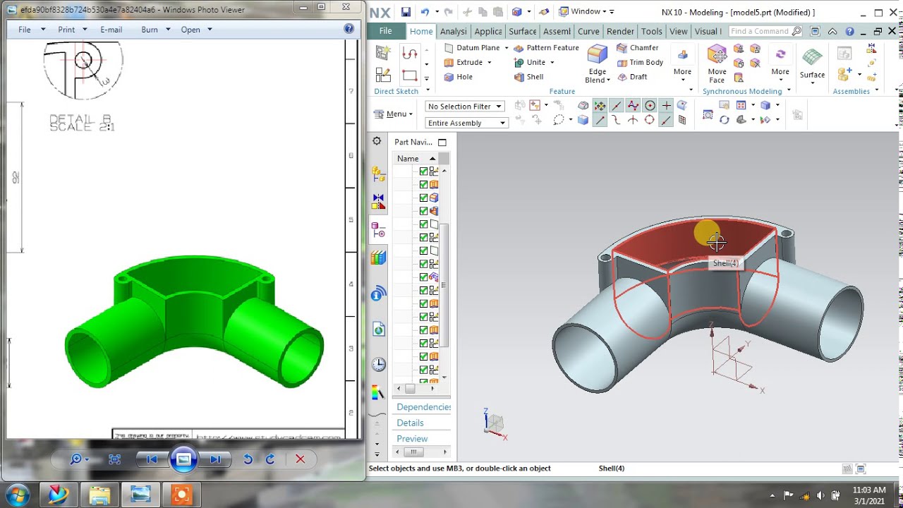 #NX CAD #pipe junction