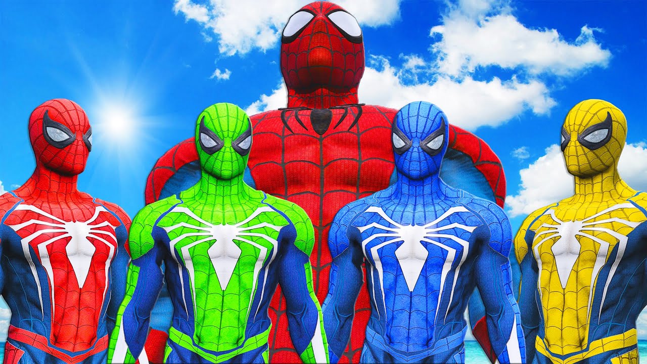team spider man ps4 vs spider man muscle - эпическая битва супергероев