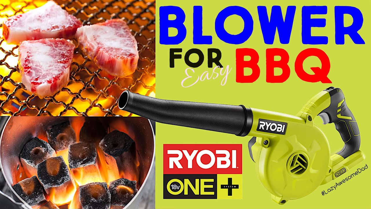 Testing Ryobi workshop blower to easily fire up Binchotan charcoal BBQ - one+ 18V hibachi grill