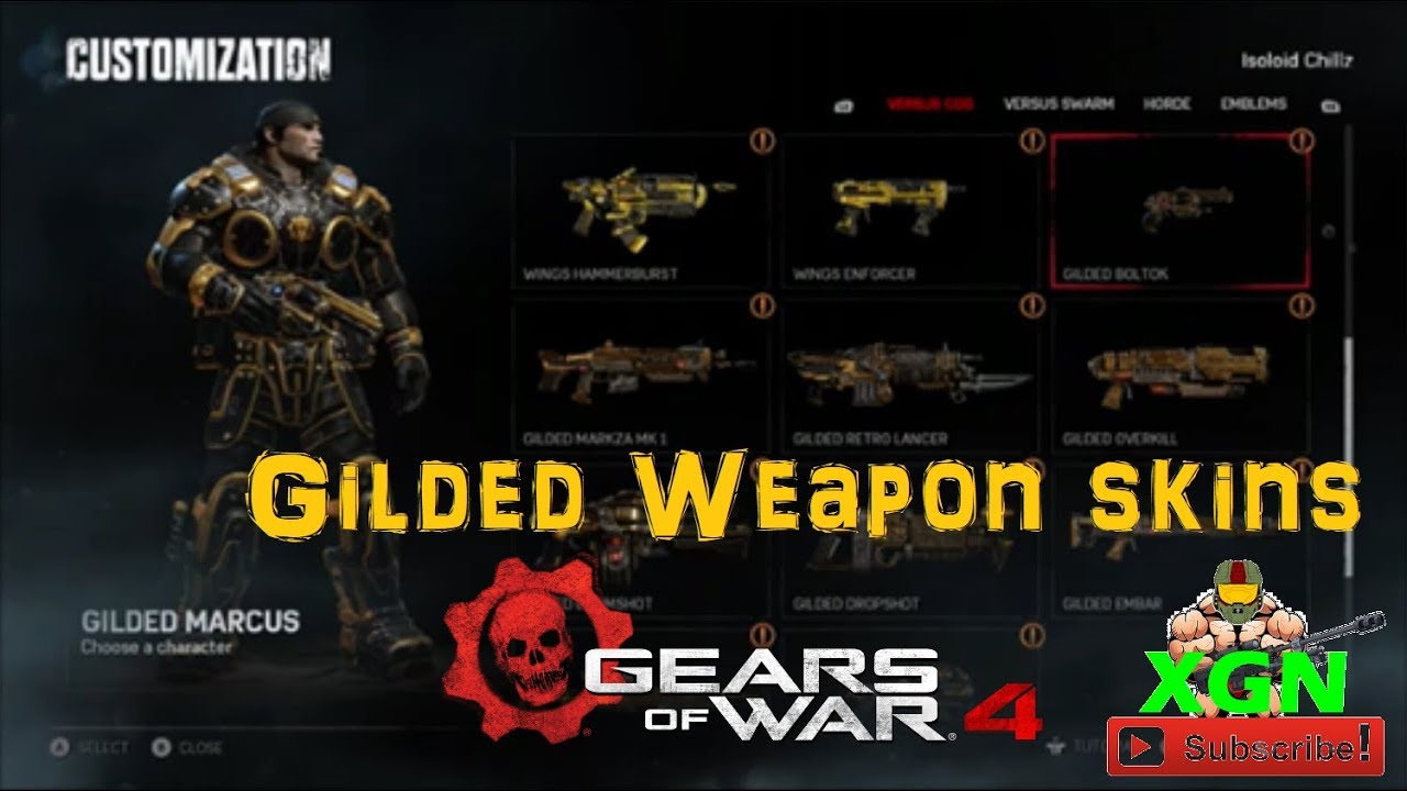 Gears of War 4 how to unlock Gilded Weapon skin set!