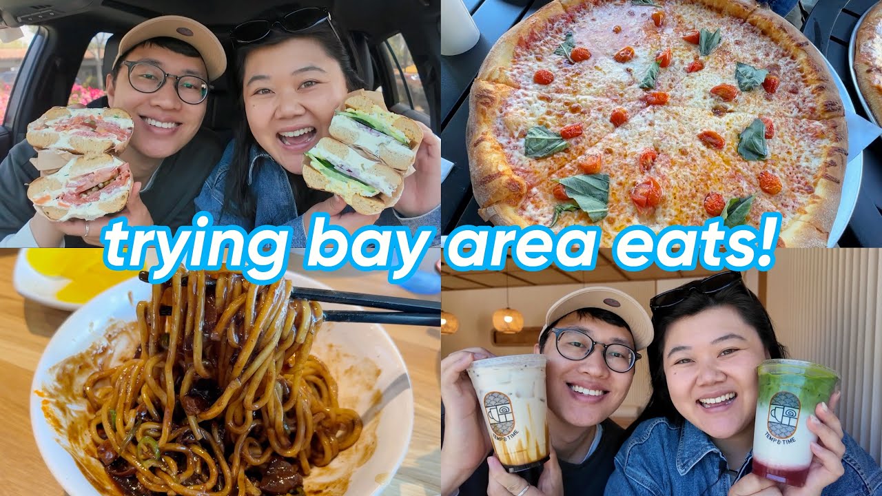 trying bay area eats 🍜🍵😋 + eating pizza & bagels bc we miss new york 🍕🥯