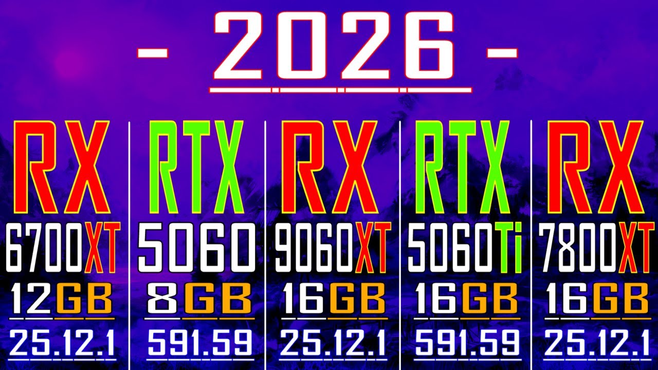 RX 6700XT vs RTX 5060 vs RX 9060XT vs RTX 5060Ti vs RX 7800XT || PC GAMES BENCHMARK TEST ||