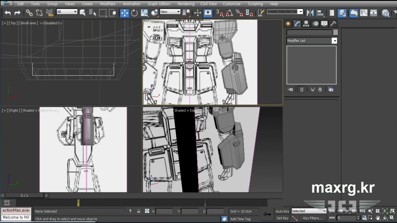 3ds max로 모델링 건담 피규어 Gundam 3D modeling