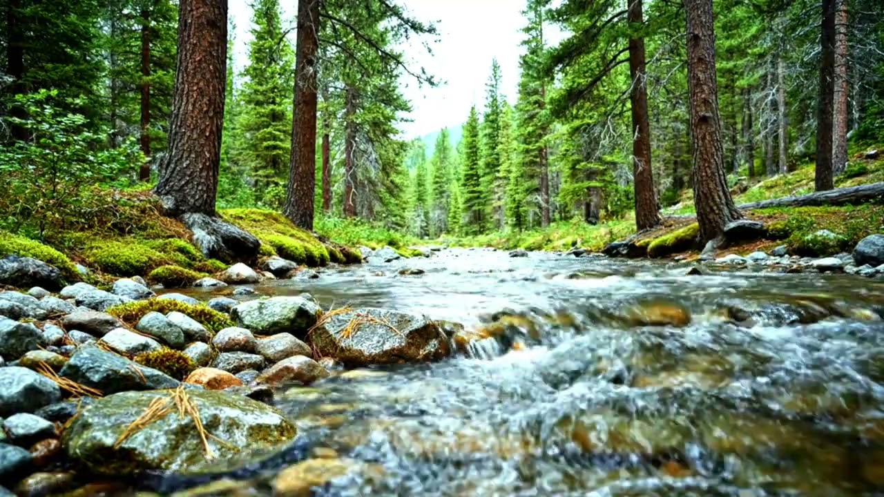 HispersRiver Ambient Nature Sounds  Gentle River Flow & Birds for Sleep