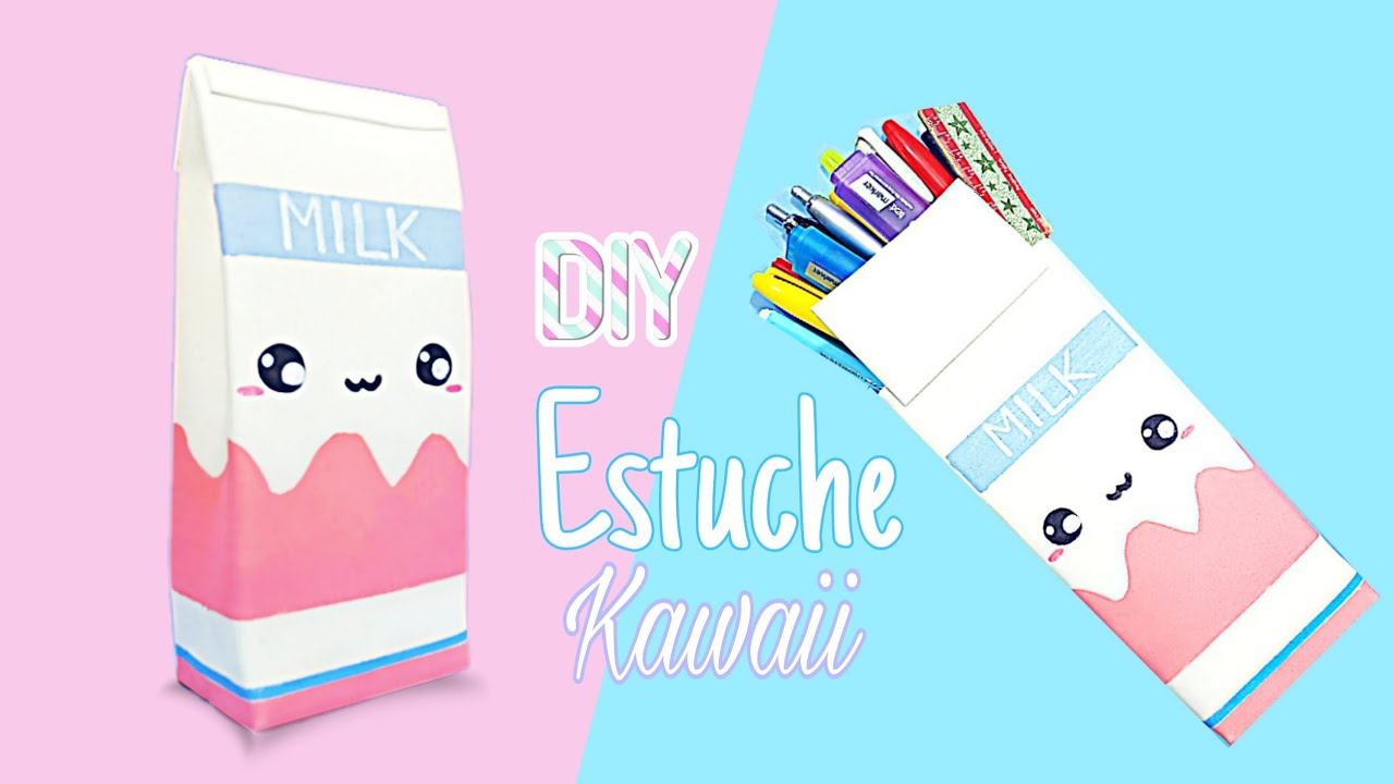 Estuche o Lapicera Milk kawaii 💟 Cartuchera de Leche Estilo Kawaii en Goma Eva