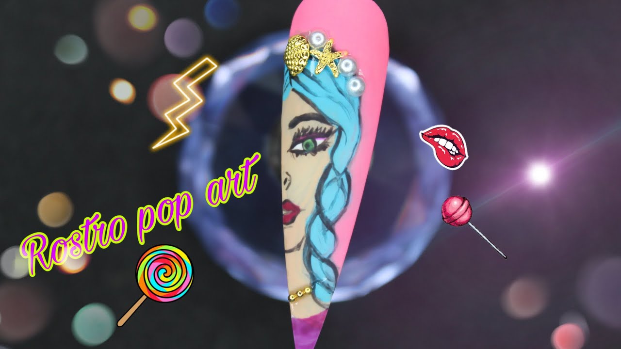 DIBUJANDO ROSTRO POP ART EN UÑA 💁🏼‍♀️💅🏼 🖌