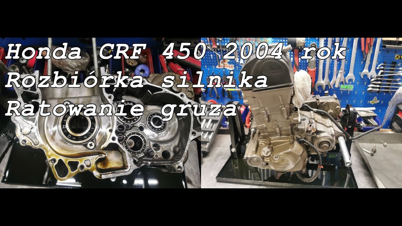 Honda CRF 450 rok 2004. Silnik w bardzo słabej kondycji, ratujemy gruza.