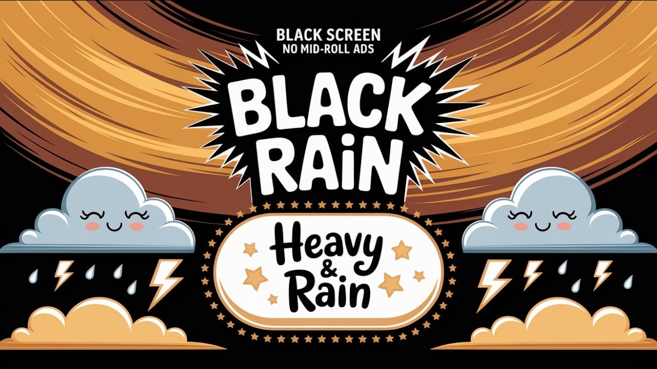 BLACK SCREEN Heavy Rain Sounds with Thunder for Deep Sleep and Stress Relief 5
