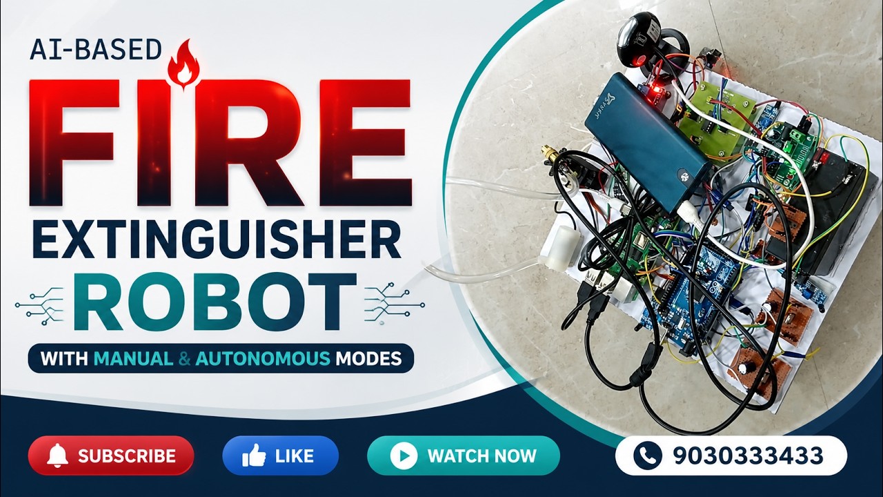 Embedded Systems Final Year Project 2026 | AI Fire Extinguisher Robot with Manual & Autonomous Modes