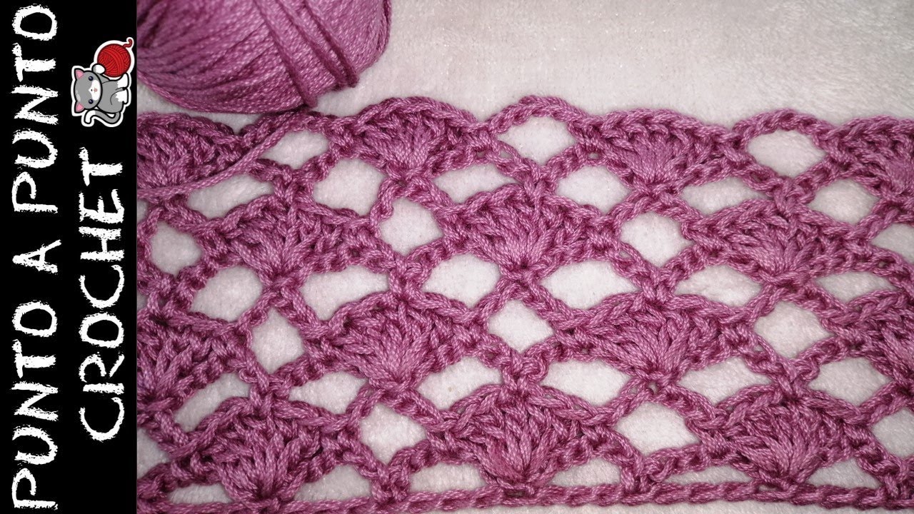 PUNTADA CON ABANICOS en crochet PASO A PASO