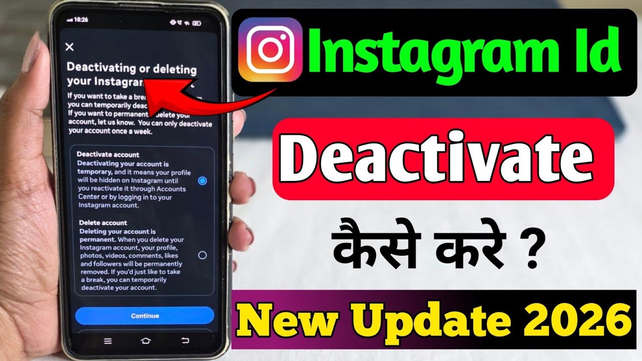 Instagram id Deactivate kaise karein|| How to deactivate Instagram Account 2026 