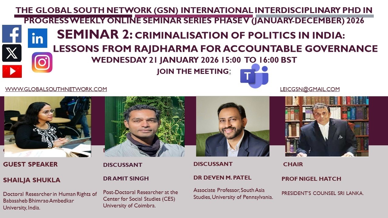 SEMINAR 2 CRIMINALISATION OF POLITICS IN #india  LESSONS FROM RAJDHARMA FOR ACCOUNTABLE GOVERNANCE