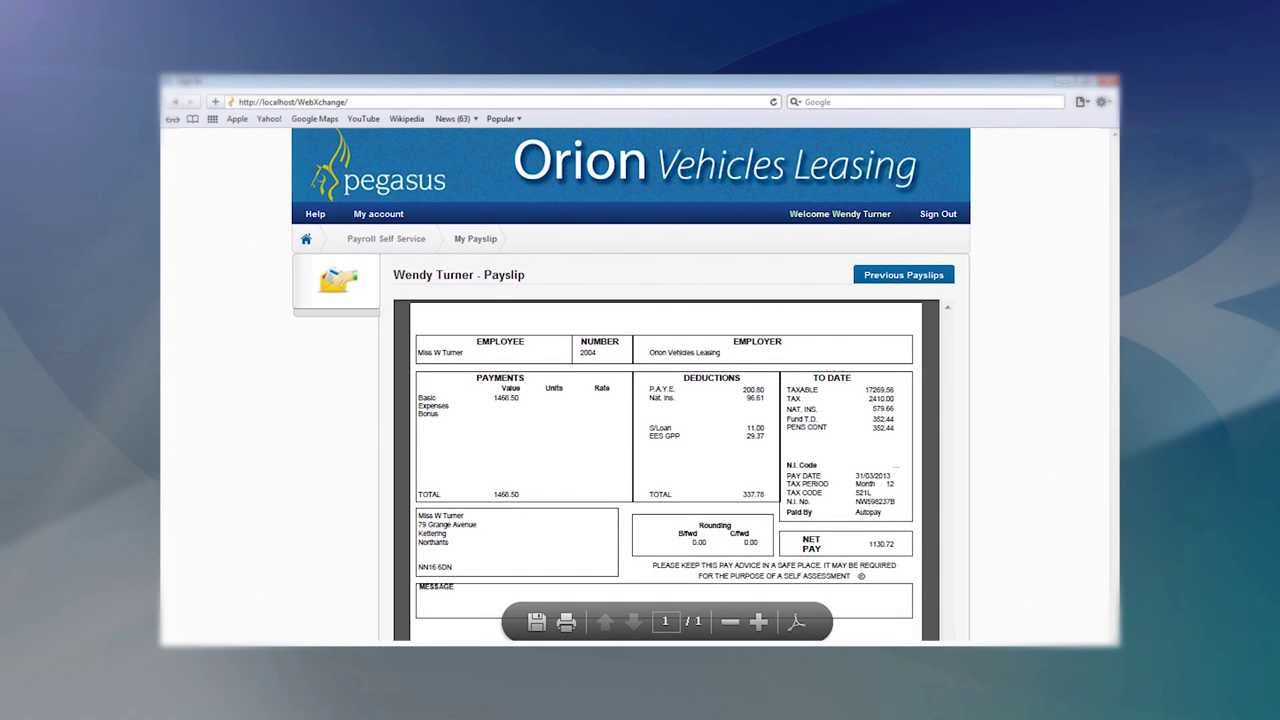 Payroll Self Service with Pegasus Web Xchange