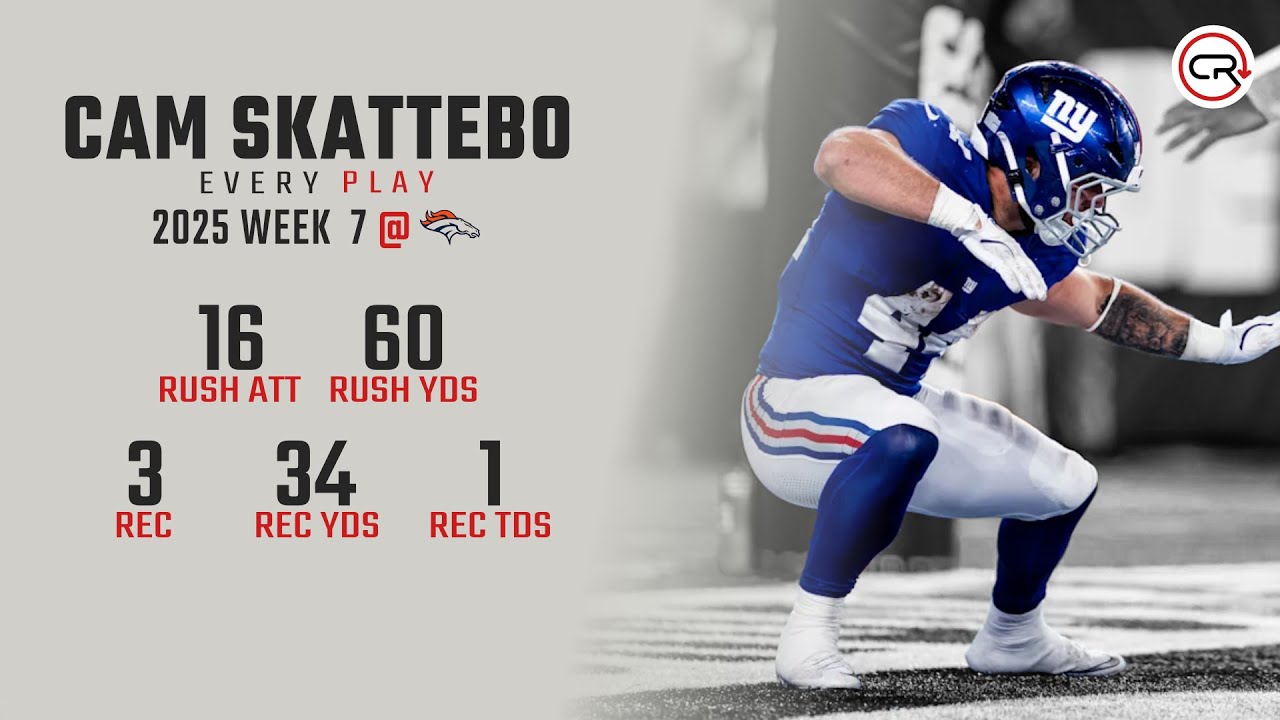 Cam Skattebo Week 7 Highlights | Every Run, Target, and Catch vs Broncos