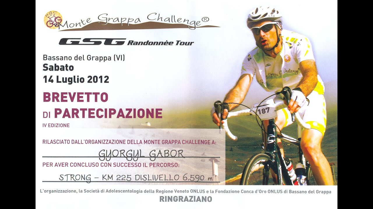 Monte Grappa challenge : 261 km + 7241 m (extrával) - bringamarathon / bicycle marathon