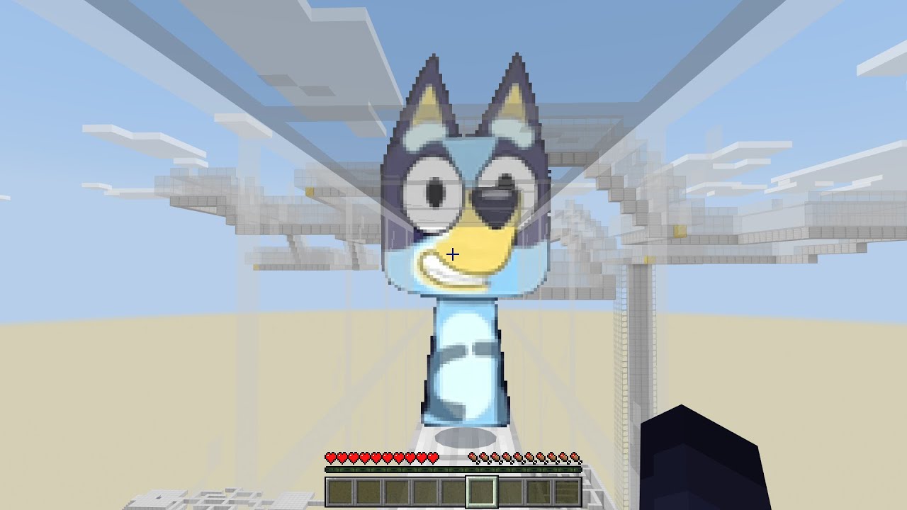 Running NEW INCREDIBOX SPRUNKI OC Bluey in New PARKOUR MAP in Minecraft PE