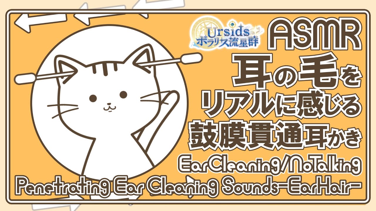 [ASMR] 耳の毛をリアルに感じる鼓膜貫通耳かき/Realistic Ear Hair Penetrating Ear Cleaning Sound#01[声なし/No Talking]