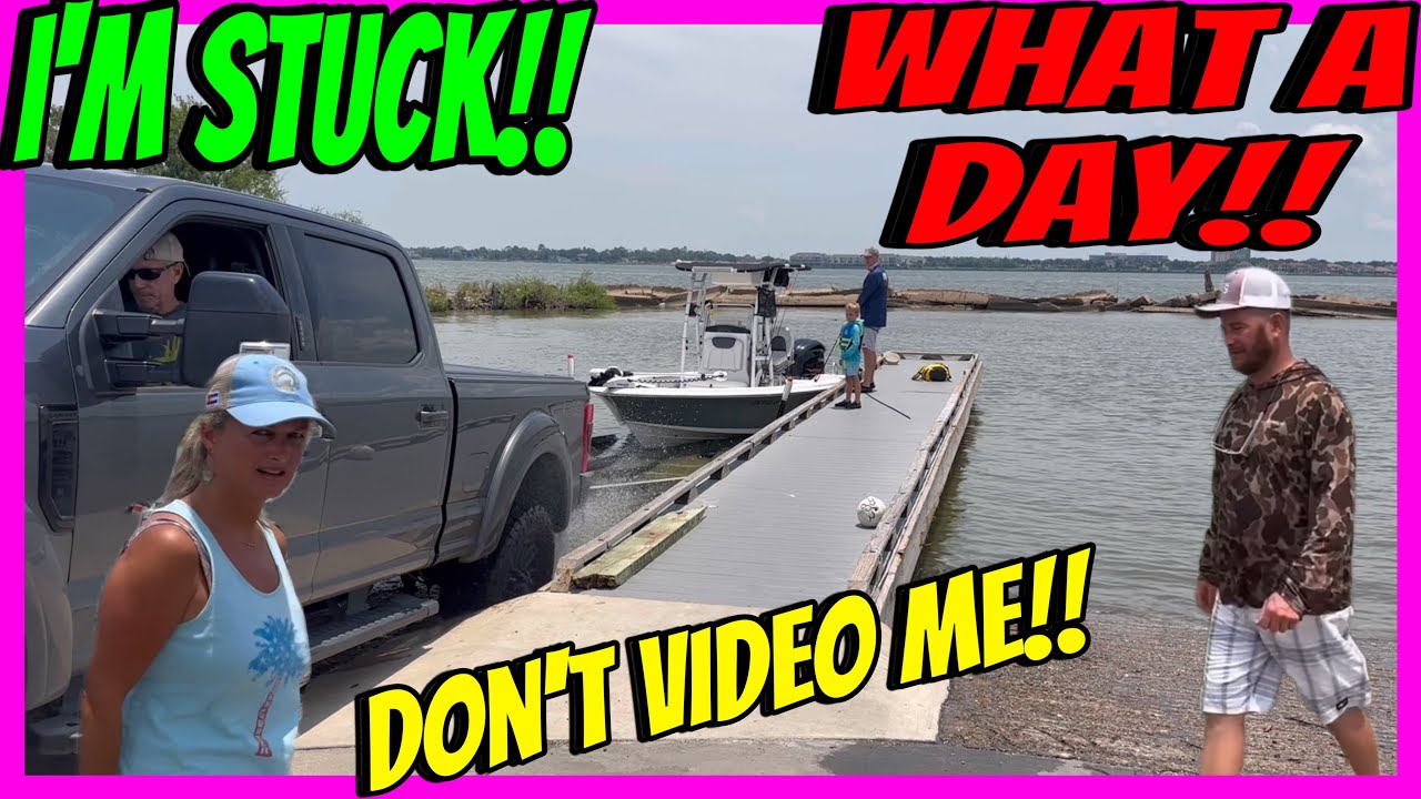 When The Boat Ramp Strikes Back! Truck & Trailer Gets Stuck! Motors Don’t Work! Clear Lake Boat Ramp