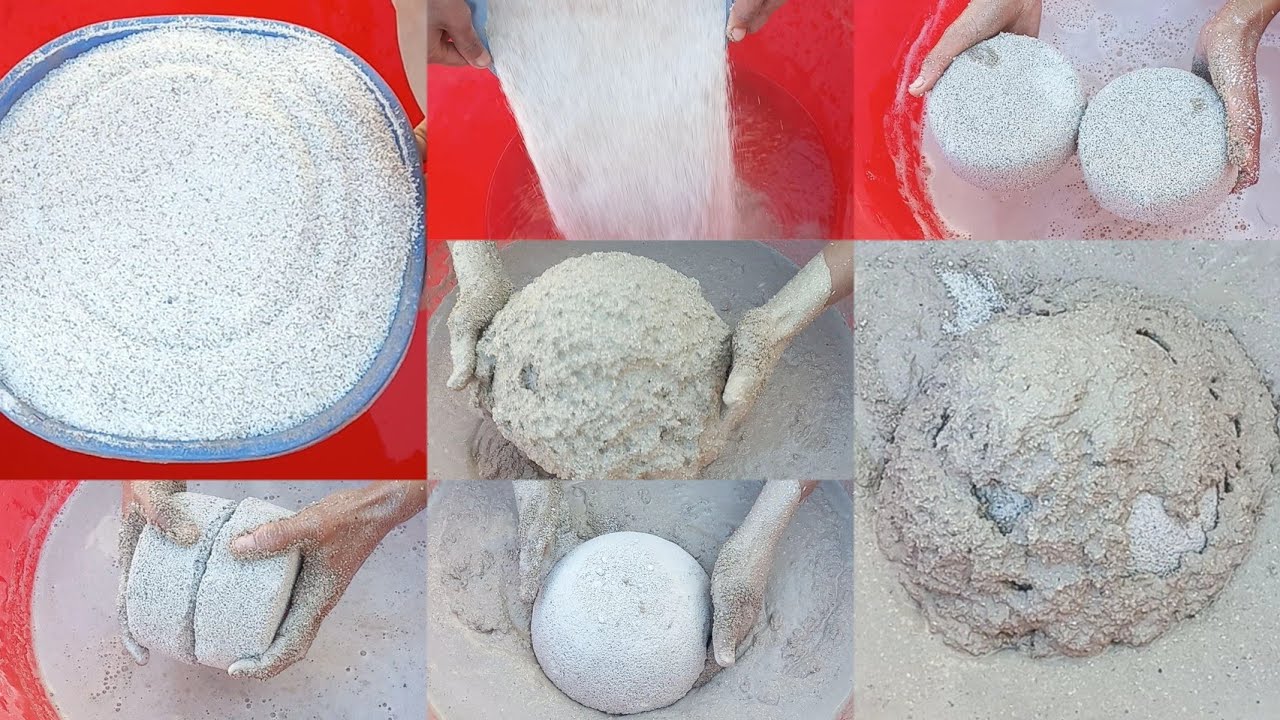White Grainy Cement💌 || Pouring || smashing || Crumbling || mixing ||lil bit dipping in Paste