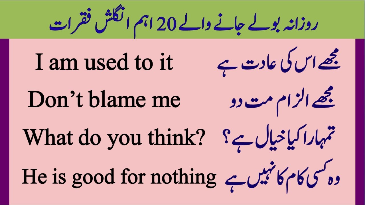 English 20 Daily Use Short Sentences for Beginners with Urdu Translation | English with Saba
