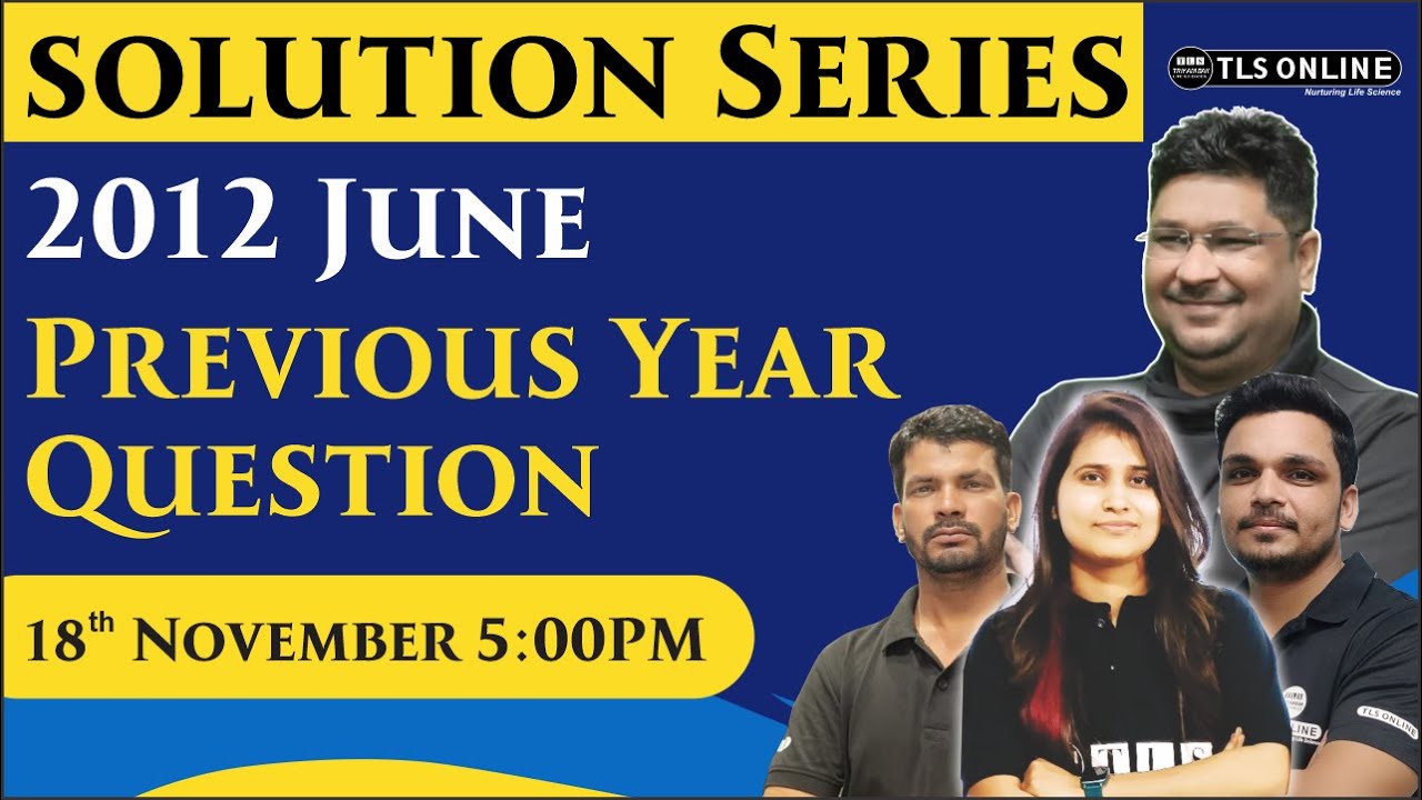 2012 June Paper Solution | CSIR NET PREVIOUS YEAR QUESTIONS | 2012-2024 SOLUTION SERIES |