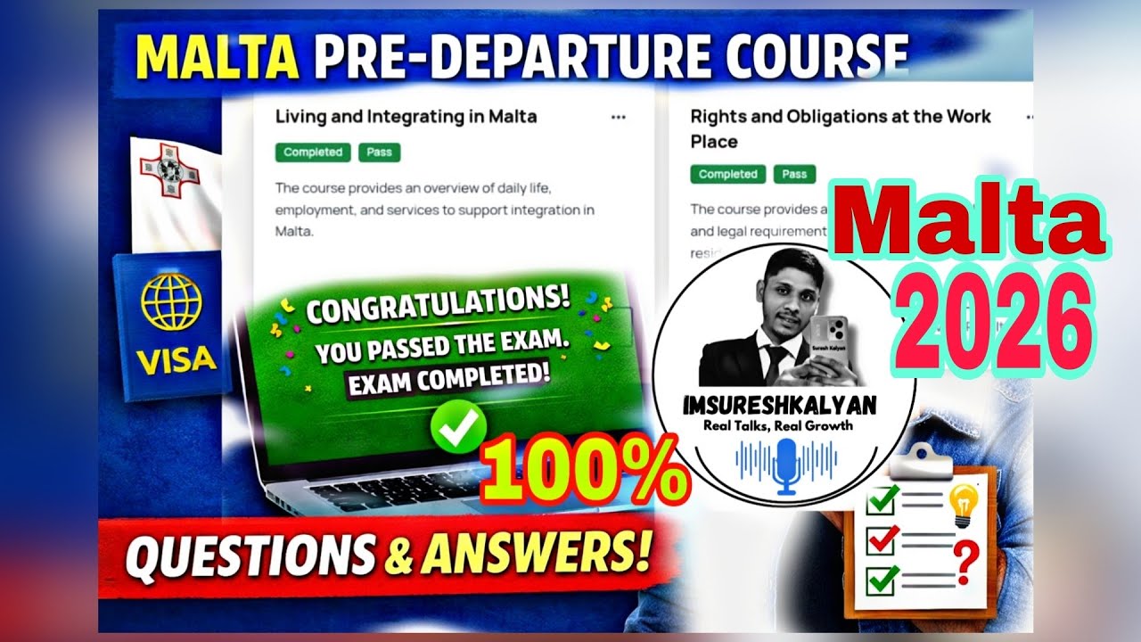 Pre-Departure Course Questions and Answers | Malta Single Work Permit | Malta Work Visa 2026