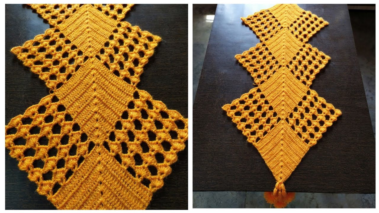 CROCHET TABLE RUNNER/ beautiful and easy pattern(English Subtitle)