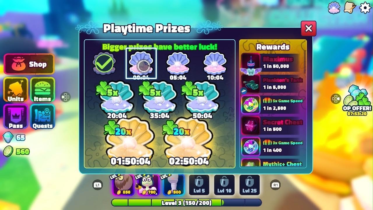 SpongeBob tower defence part 1 brand new account
