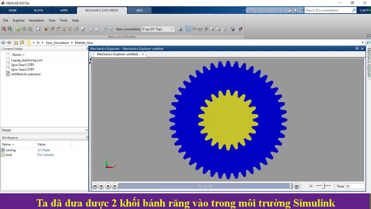 Simulation couple gears on Matlab simulink