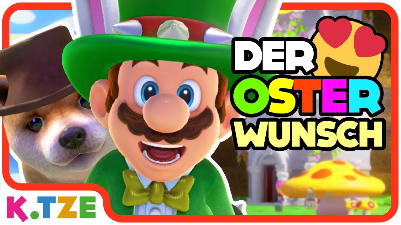 Osterhase Topper spielt mit süßem Hund 😍🐶 Super Mario Odyssey für Kinder