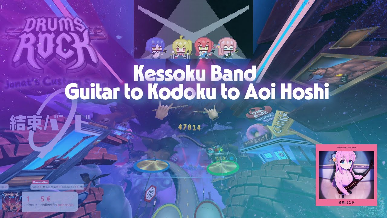 Kessoku Band – Guitar to Kodoku to Aoi Hoshi | ANIME VR Drum Cover 🥁⭐ (Drums Rock VR)