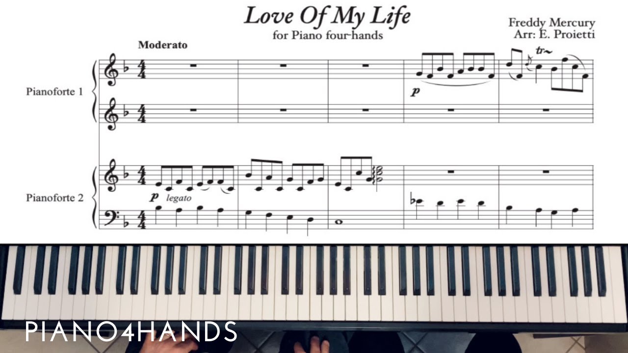 Freddy Mercury - LOVE OF MY LIFE for Piano four-hands