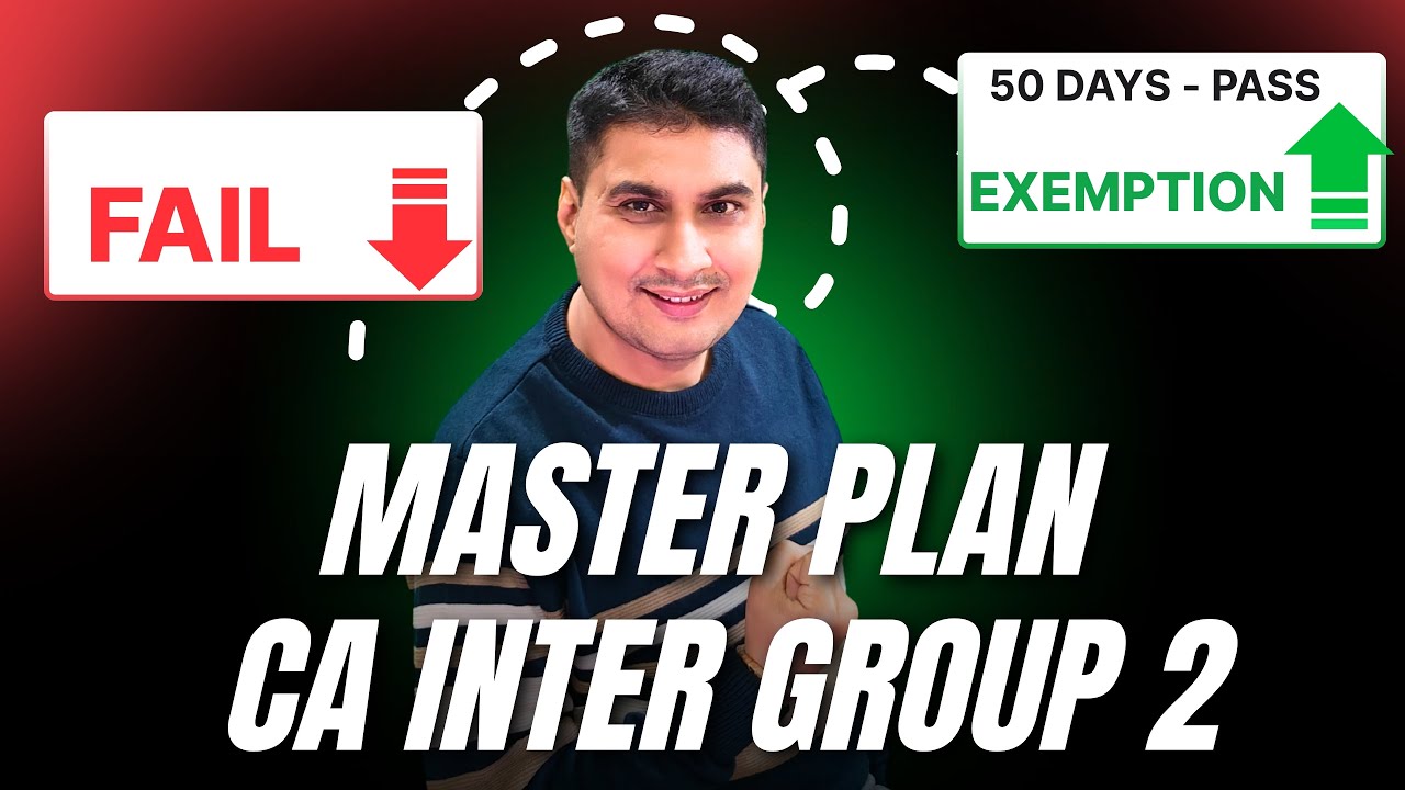 Master Plan 🎯 to Clear CA Inter Group 2 | 50 Days - Fail ☹️ to Pass with Exemption 😍 |