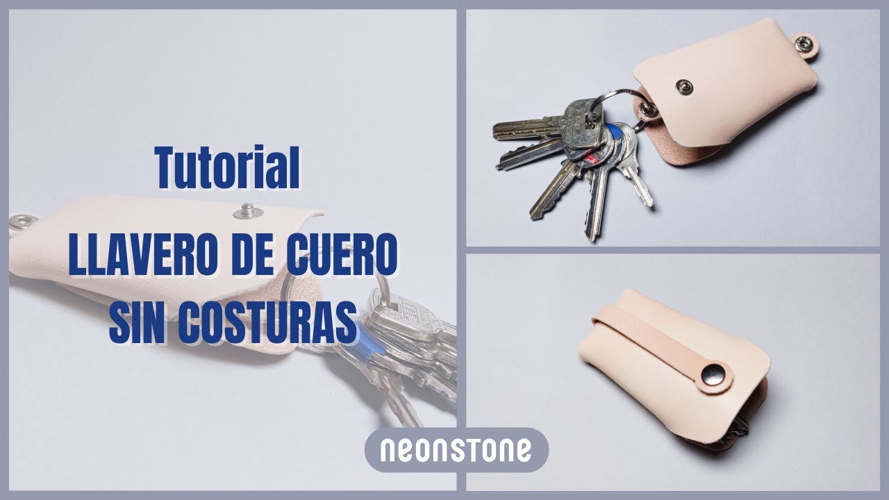 Tutorial: Crea tu llavero de cuero sin costuras con patrón PDF / Leather key holder tutorial.