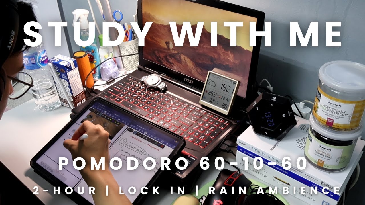2-HOUR STUDY WITH ME 🌧️| POMODORO 60-10-60, REAL EXAM COMING UP, LOCK IN, RAIN AMBIENCE