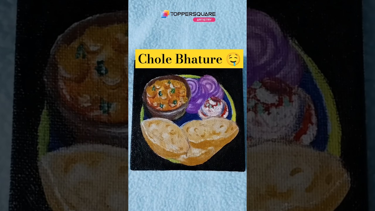 Chole Bhature Painting Realistic 😍 Food Painting 