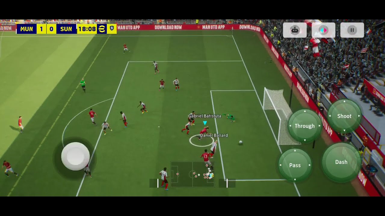 Playing efootball with Manchester United.