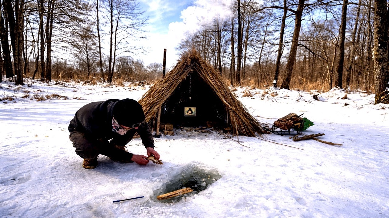 DIY Debris Hut Survival in Freezing Conditions | Winter Bushcraft