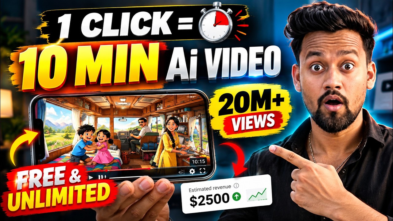 Long AI Video Kaise Banaye (10 Min) Using Just 1 Click🔥| Ai Video Kaise Banaye | Ai Automation 2026