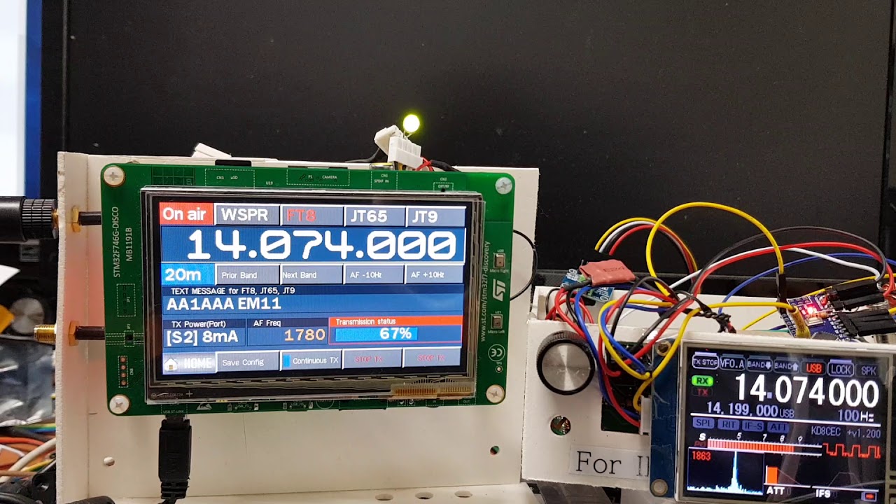 WSPR, FT8, JT65 TX function in EU1KY Antenna Analyzer CEC Version 0.4