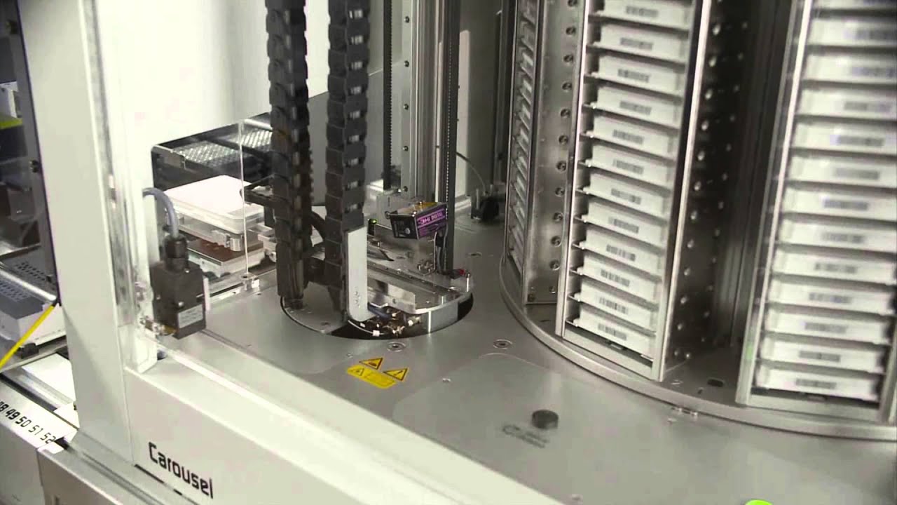Increased process security -- Carousel bar code reading and sample tracking.