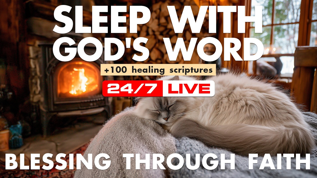 Sleep with god's word heals. Peaceful scriptures calm. Deep sleep restores faith.