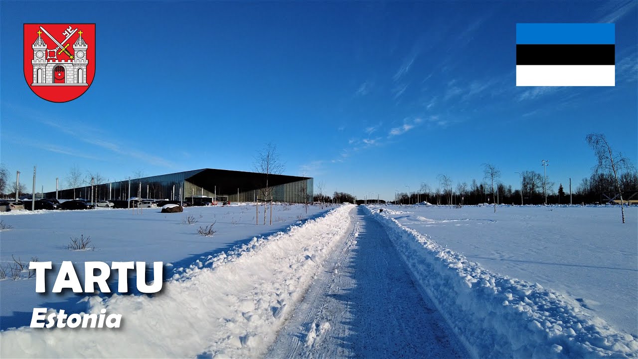 Tartu, Estonia. A walk in Raadi Park and around Estonian National Museum. 4K