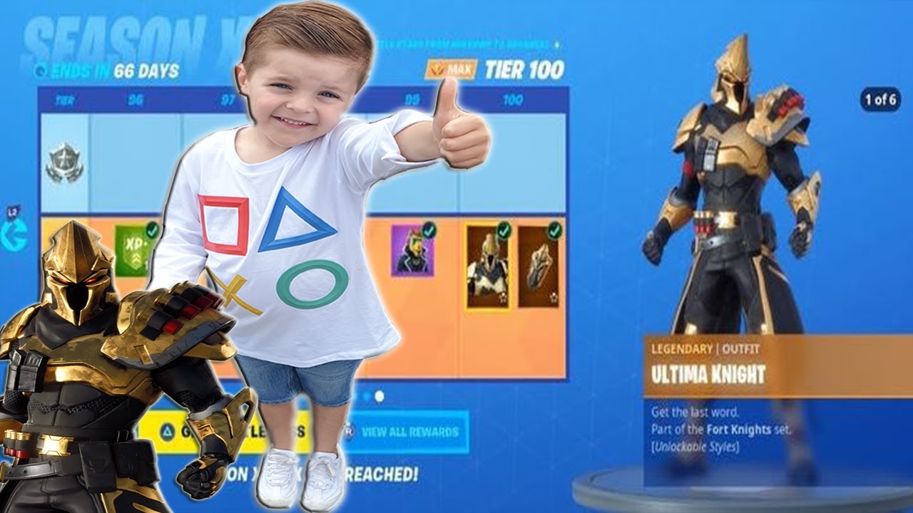 TRUMAnn Gives *5 YEAR OLD KID* 'ULTIMA KNIGHT' MAX TIER 100 OUTFIT With FREE Fortnite V-Bucks!!