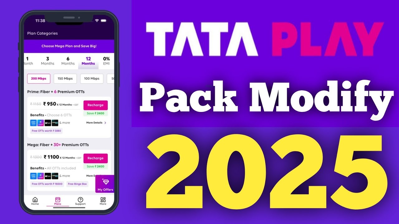 Tata Play Pack Modify 2025 // Tata Play Pack Change 2025 // Tata Play Channel Add and remove 2025