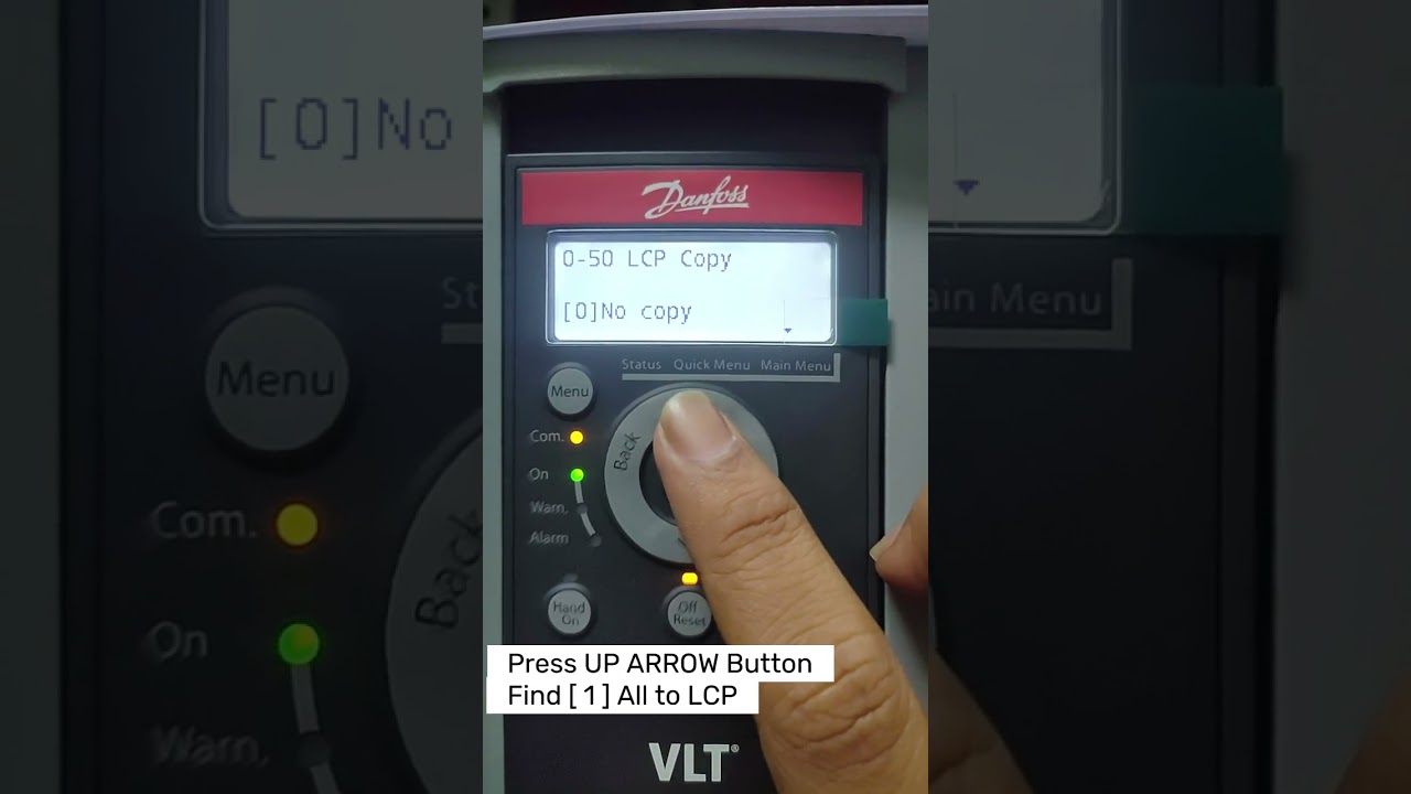 DANFOSS FC 101 HVAC Basic Drive : HOW TO COPY PARAMETERS TO LCP ( DISPLAY / KEYPAD )