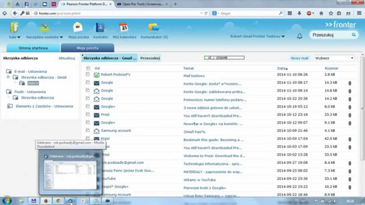 Ustawienie poczty Gmail we Fronterze
