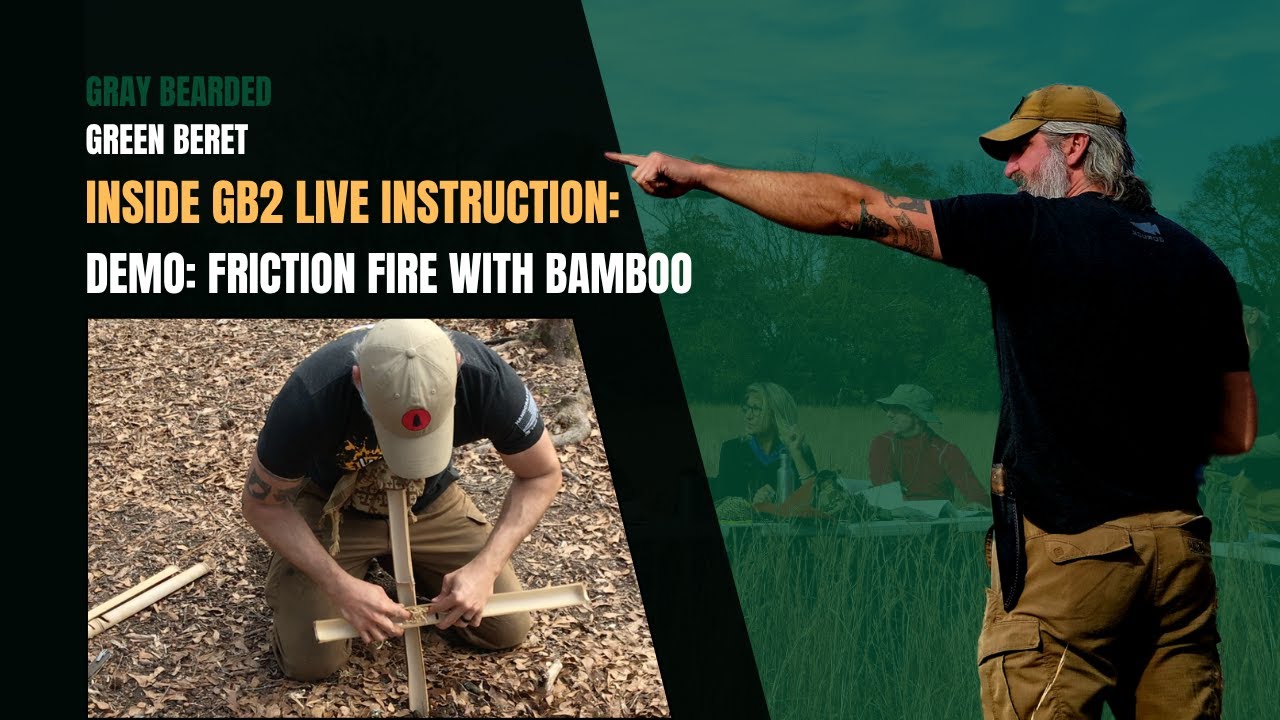 Bamboo Fire Saw Primitive Friction Fire Demo