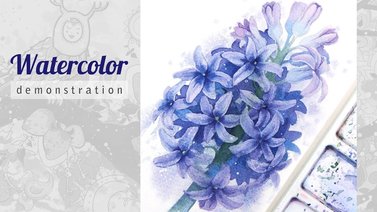 Drawing a Hyacinth Watercolor.