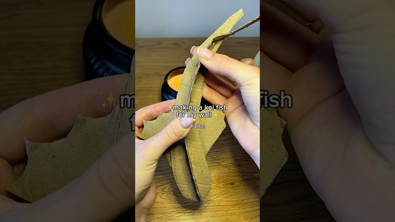 🪸🥹🐟 Making a KOI FISH for my wall 🐬 Cardboard Craft | DIY Shark Tutorial #cardboard #diy